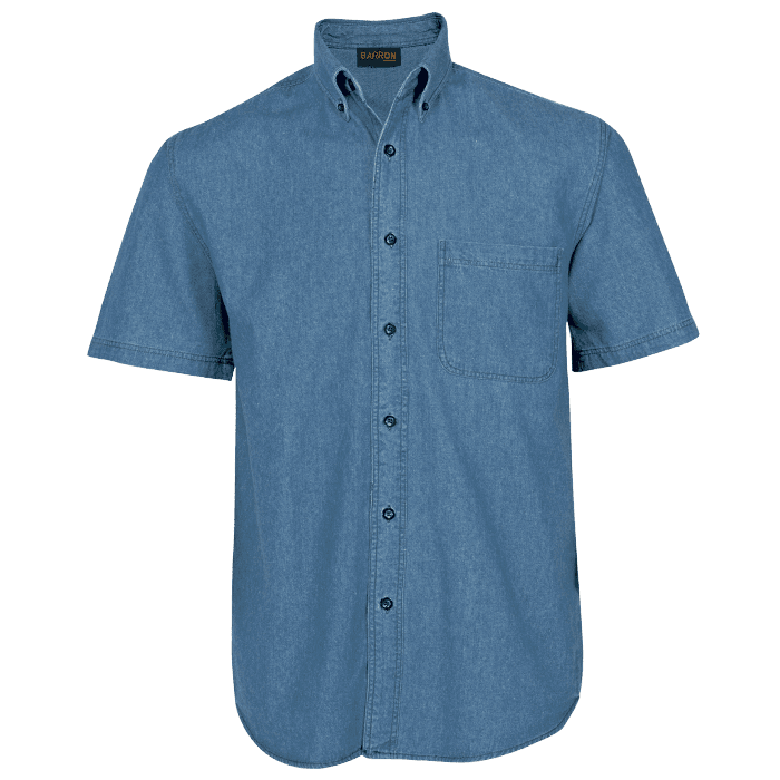 Denim Shirt Short Sleeve Mens