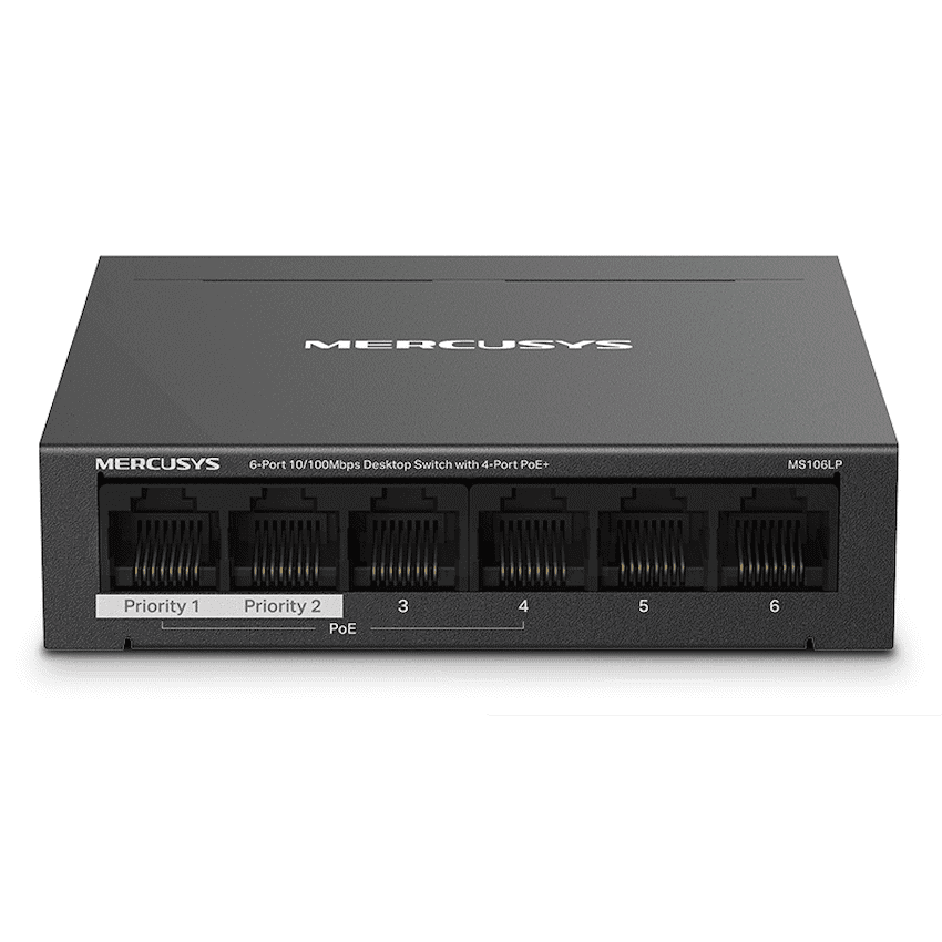 TP-Link Mercusys MS106LP 6-Port 10/100Mbps Desktop Switch with 4-Port PoE+