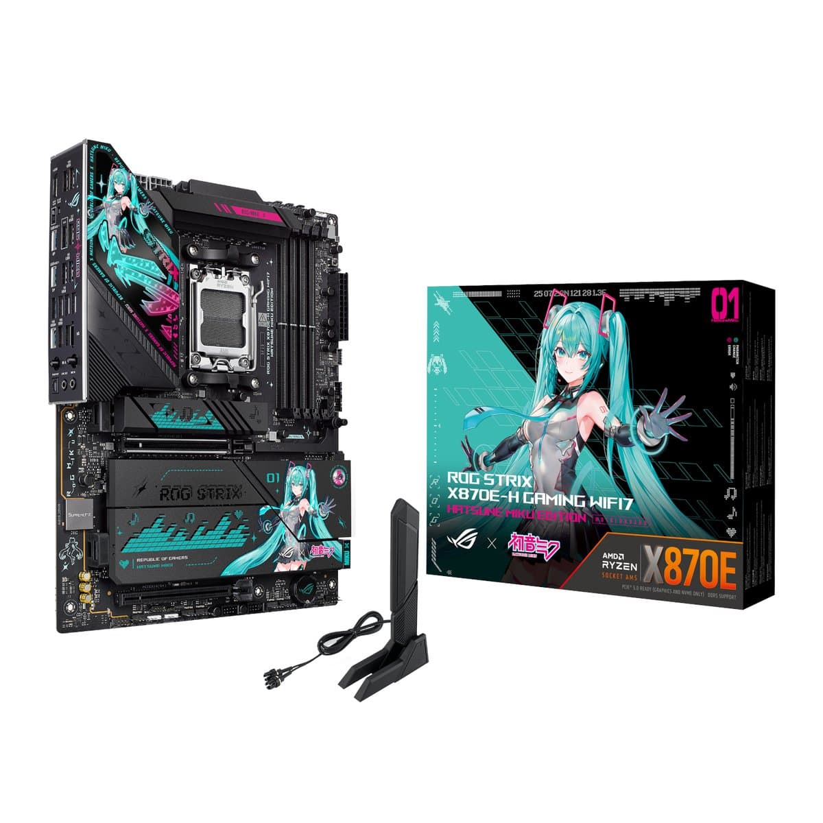 Asus ROG Strix X870E-H Gaming Wi-Fi 7 AM5 ATX Hatsune Miku Edition Motherboard