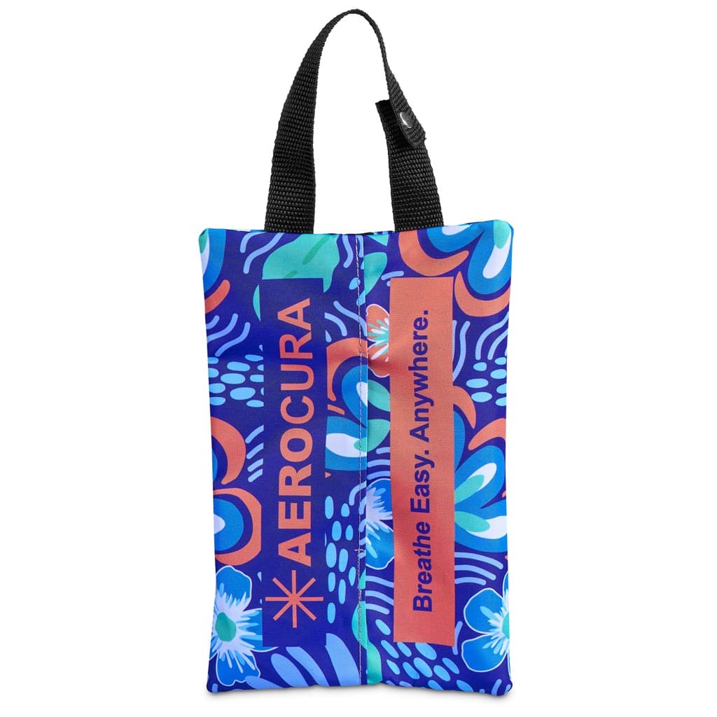 Pre-Printed Sample Hoppla Hanki Polyester Travel Tissue Pouch