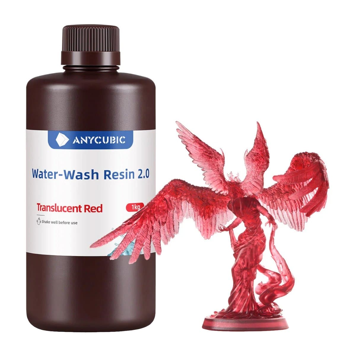 Anycubic Water Wash Resin 2.0 – Translucent Red