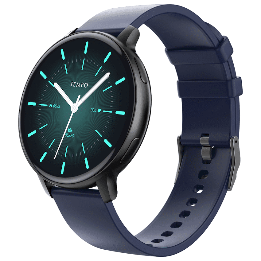 Tempo Pulse Round Smart Watch Black&Blue