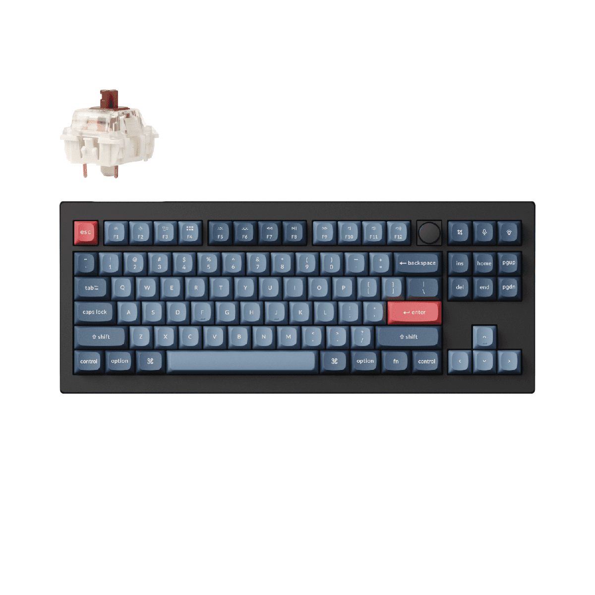 Keychron V3 Max QMK/VIA 80% Wireless Custom Mechanical Keyboard (Brown Switch) – Carbon Black
