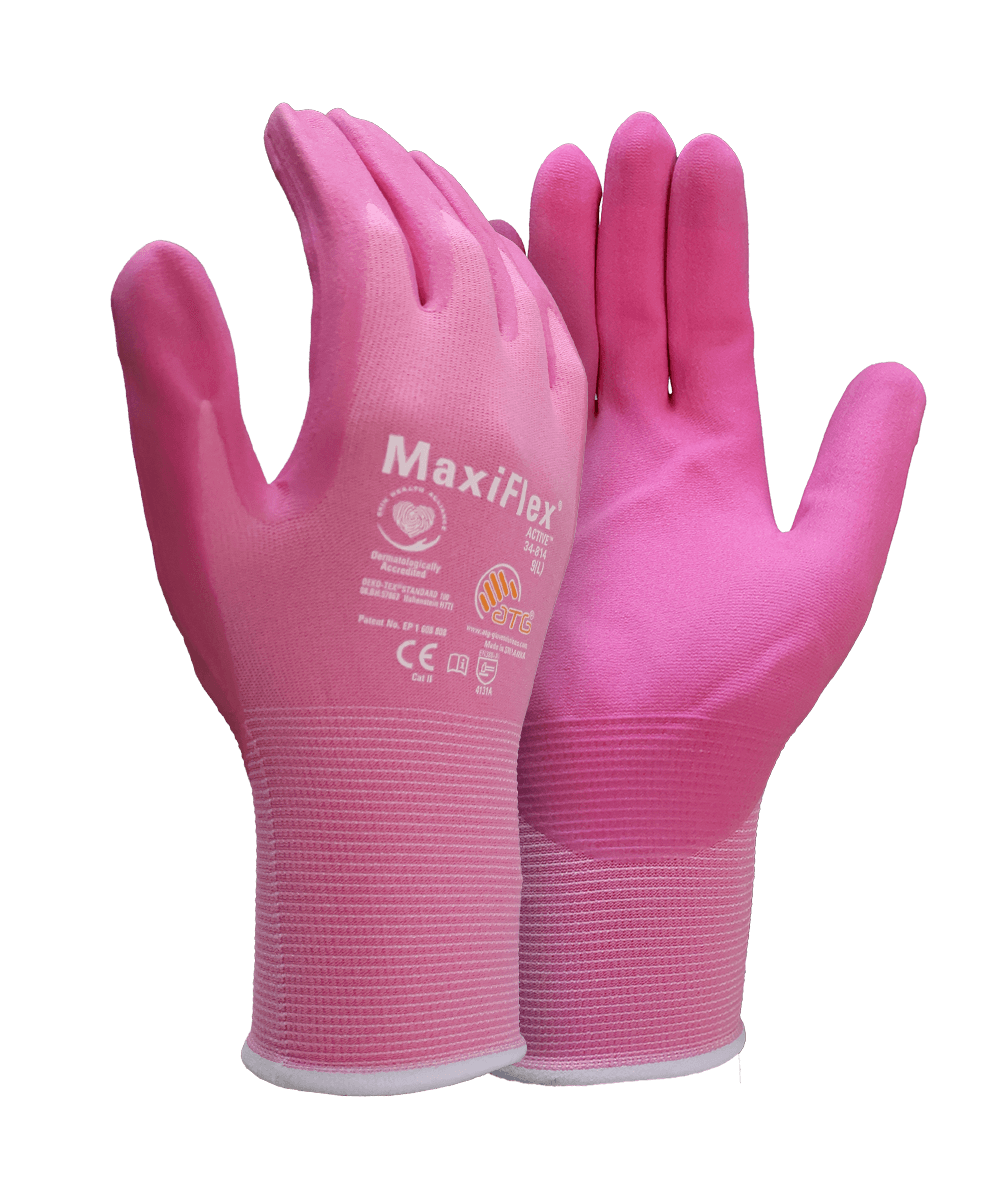Maxiflex Women's Rose Nitrile Coated Gloves