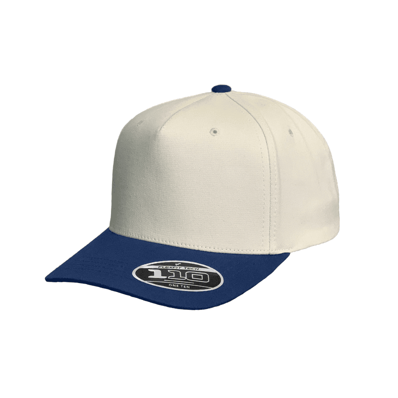Flexfit 5 Panel - Sand & Navy Adjustable
