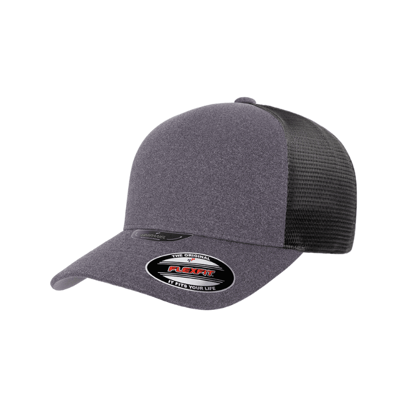 Flexfit Unipanel Fitted Trucker Heather Grey Cap