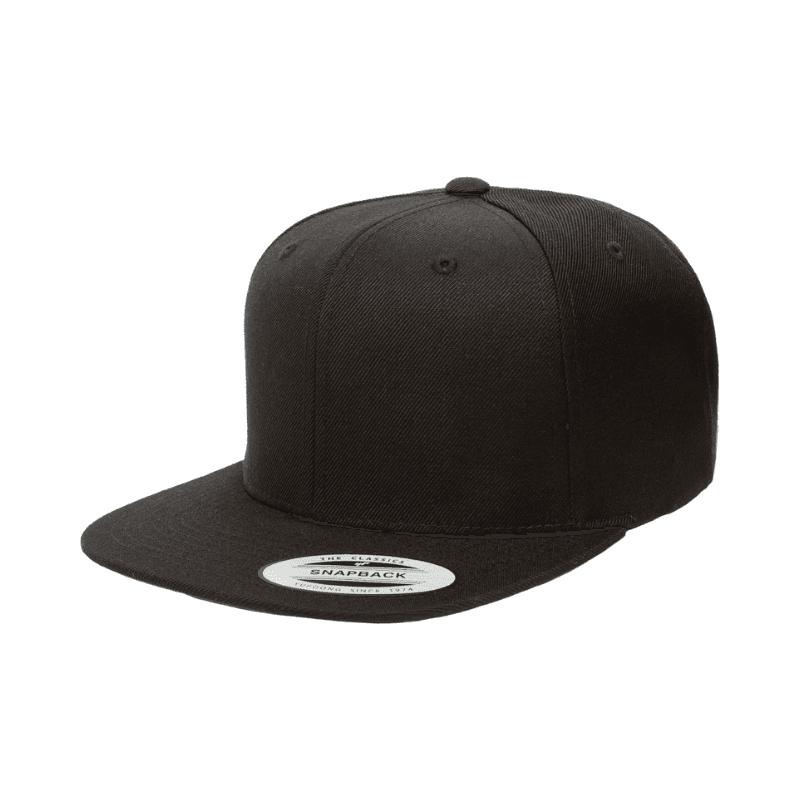 Flexfit Classic Snapback Black Flat Peak Cap Adjustable