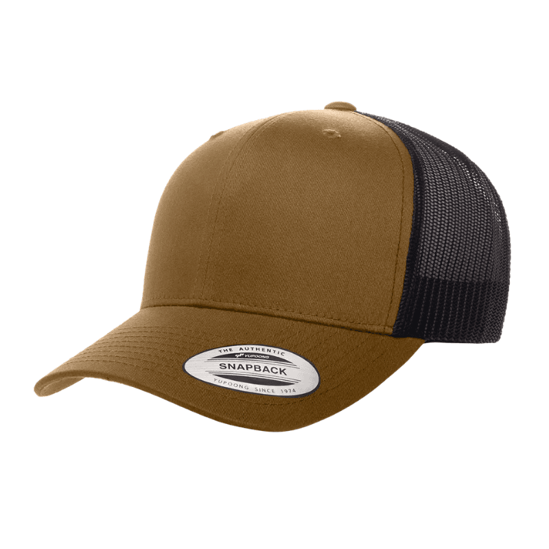 Flexfit Retro Trucker Coyote Brown & Black Cap Adjustable Fit