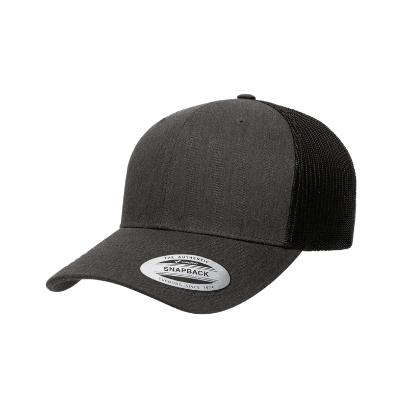Flexfit Retro Trucker Dark Heather Grey & Black Cap Snapback