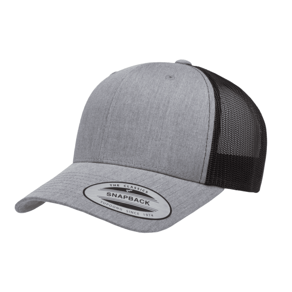 Flexfit Retro Trucker Heather Grey & Black Cap Adjustable Fit