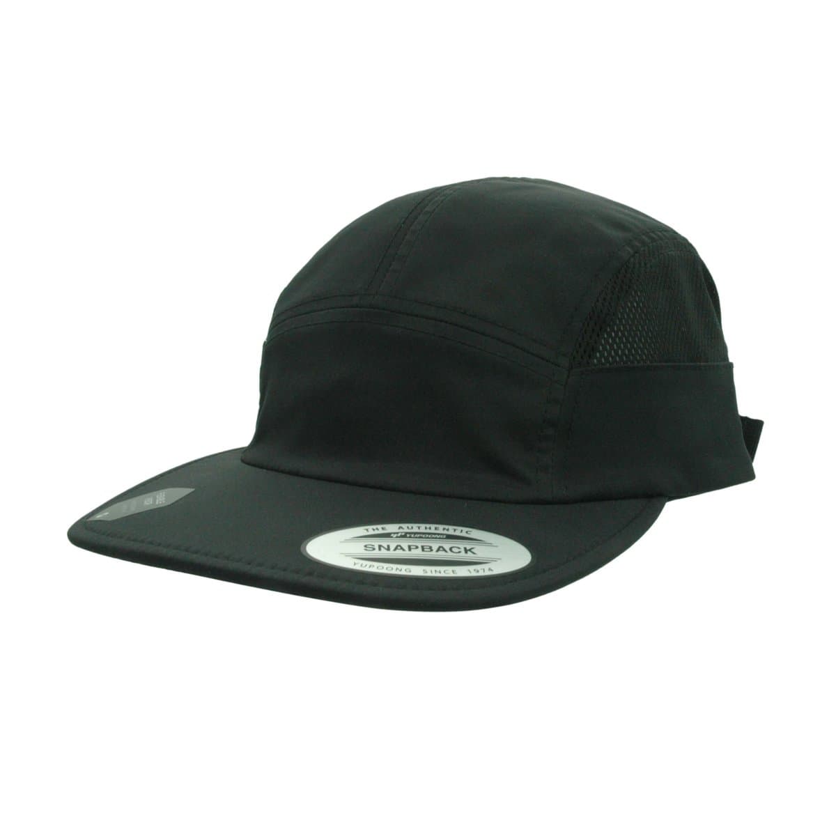 Flexfit Jockey Style Black Cap Water Repellent Clip in Buckle Adjustable