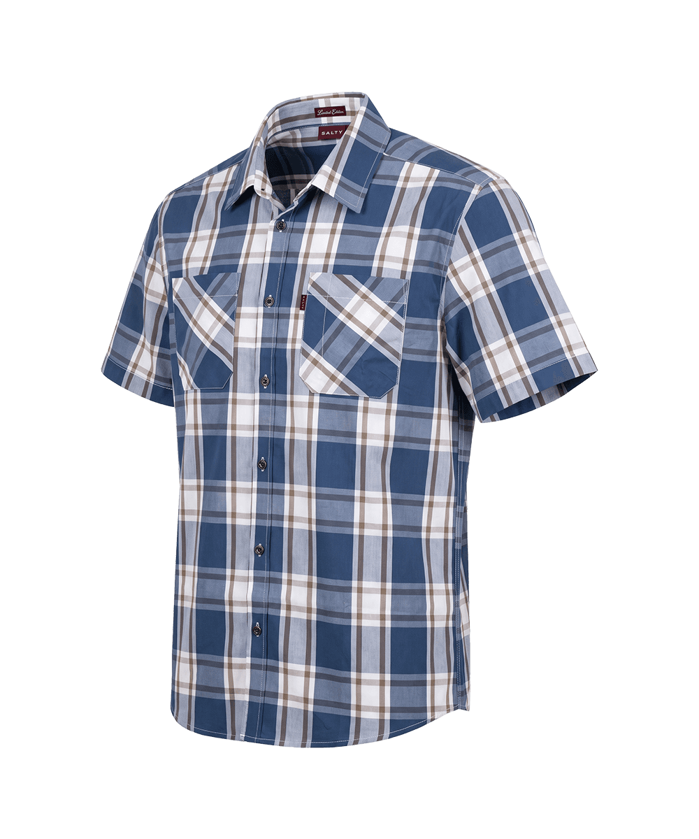Ratel Check Shirt S/S Blue/Brown