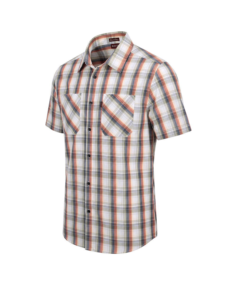 Ratel Check Shirt S/S Green/Orange