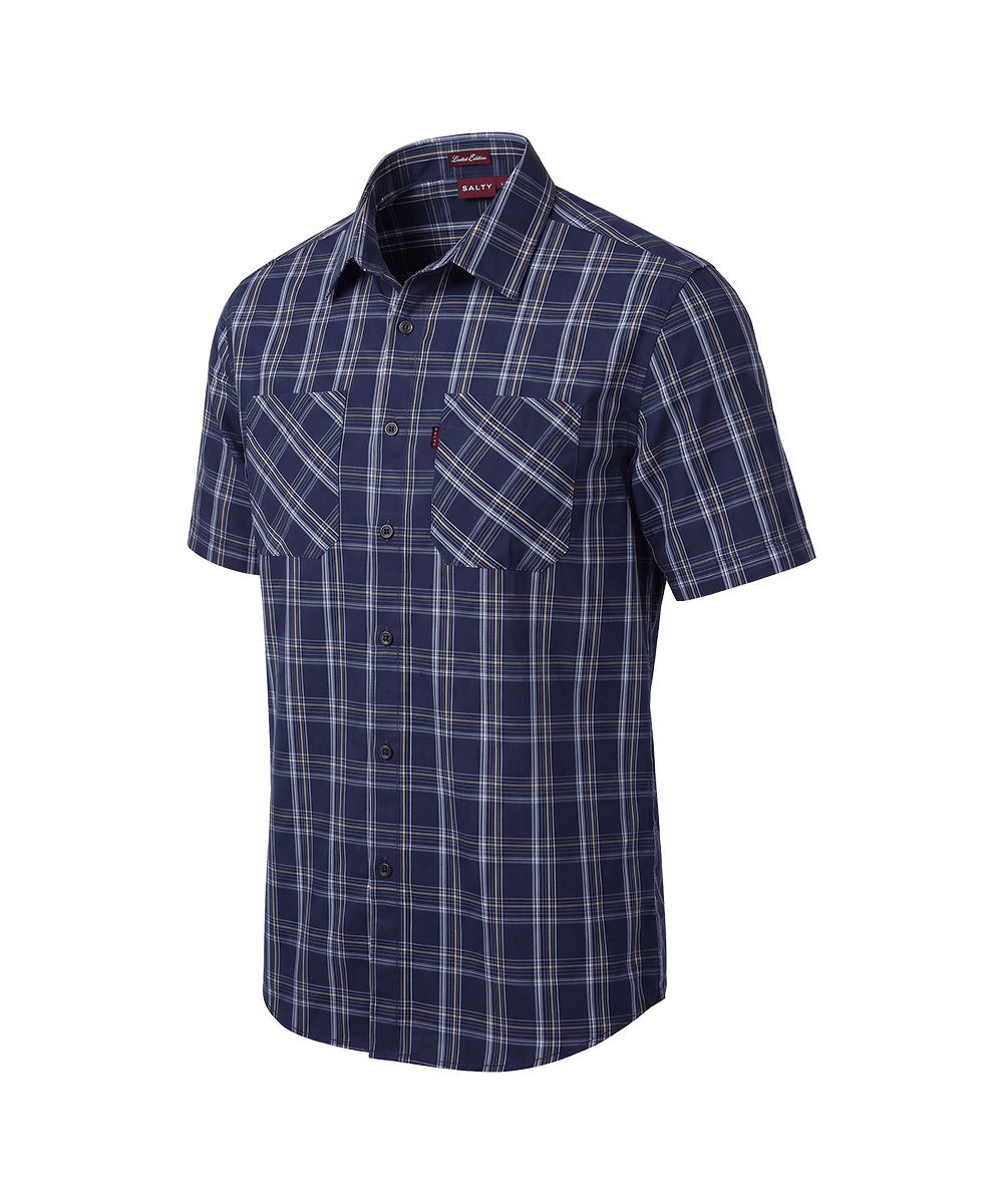 Ratel Check Shirt S/S Navy/Pale Blue