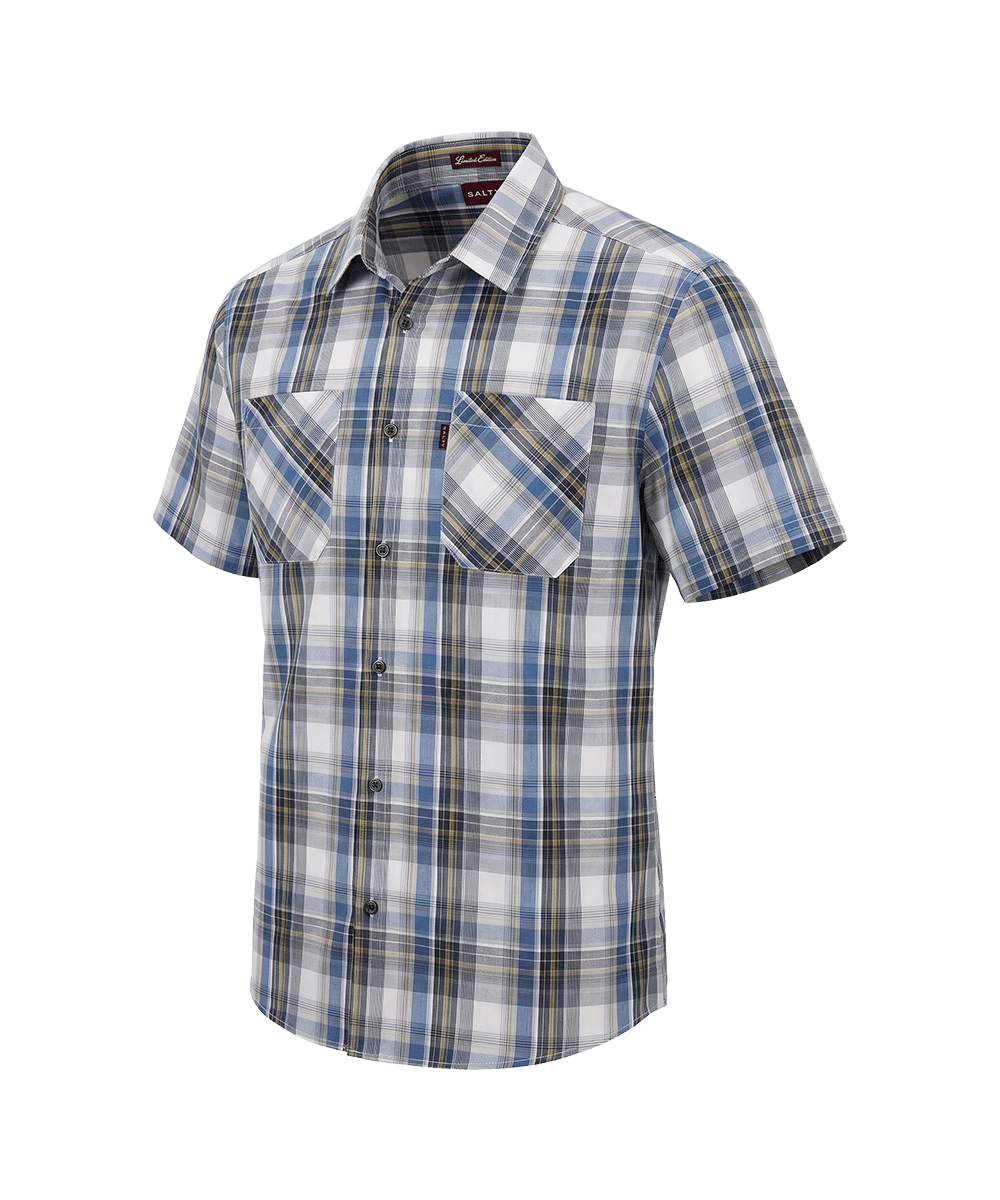 Ratel Check Shirt S/S Stone/Blue