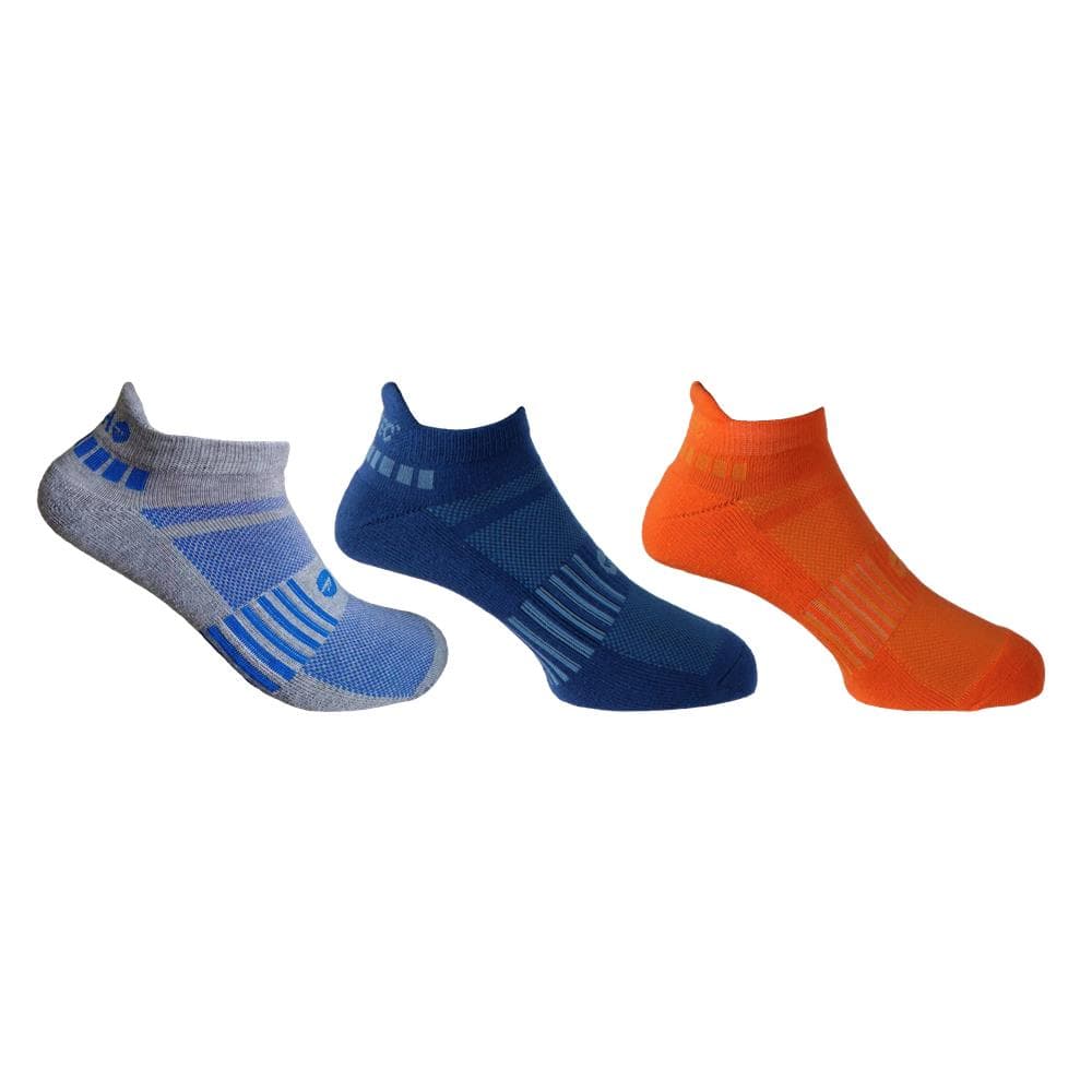 Mens Cushion Sport Sock 3 Pack - Grey/Orange/Estate Blue