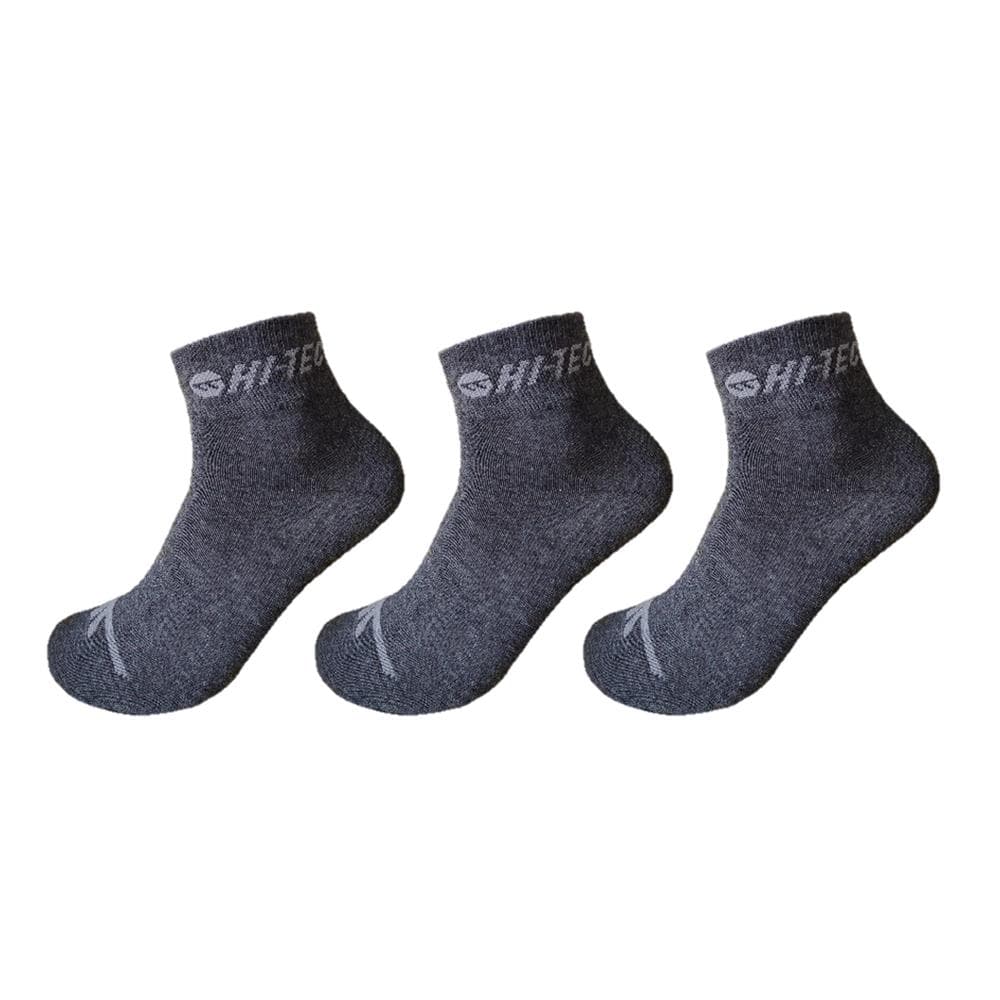 Mens Low Crew Sock 3 Pack - Dark Melange