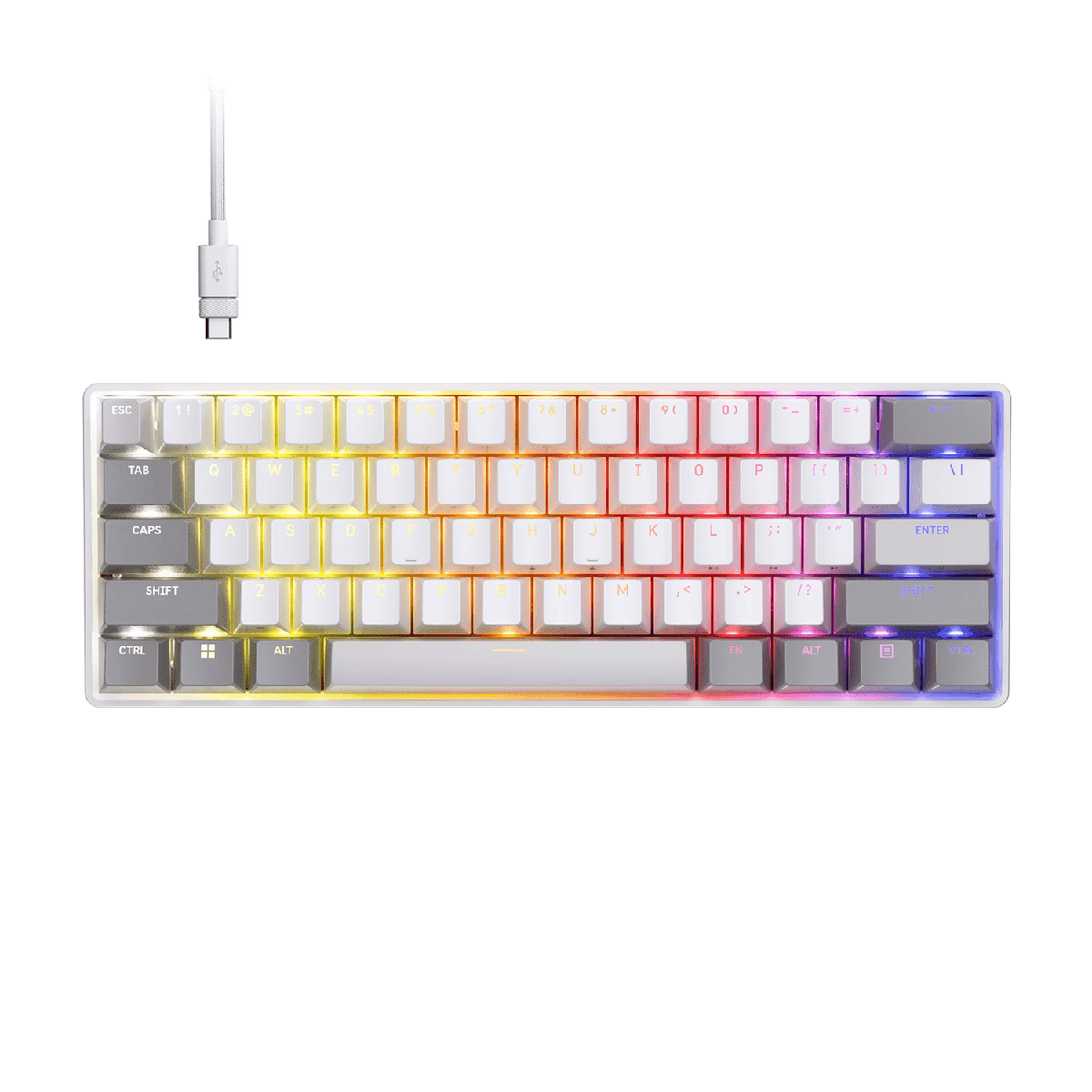 Corsair CLIPPER PRO MINI 60 Hall Effect Gaming Keyboard – White