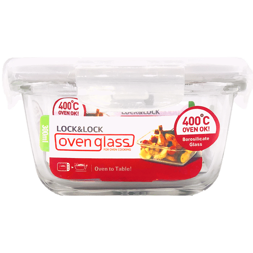 LocknLock Euro Glass container sq. 300ml ( Order in Qty of 6)