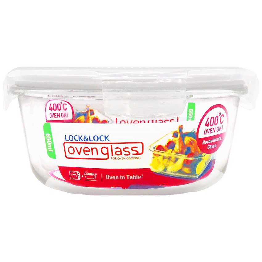 LocknLock Euro Glass container rnd 650ml ( Order in Qty of 6)