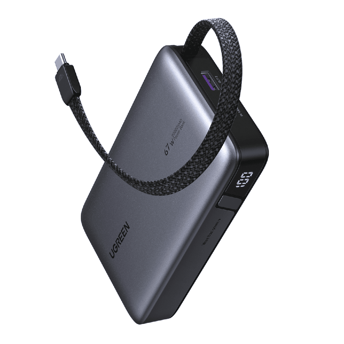 UGREEN 20000mAh 67W Nexode Power Bank with Built-in Cable