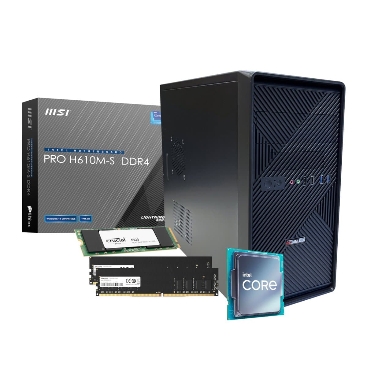 PCBUiLDER™ Intel Core i5-12400 HOME MASTER Windows 11 Desktop PC