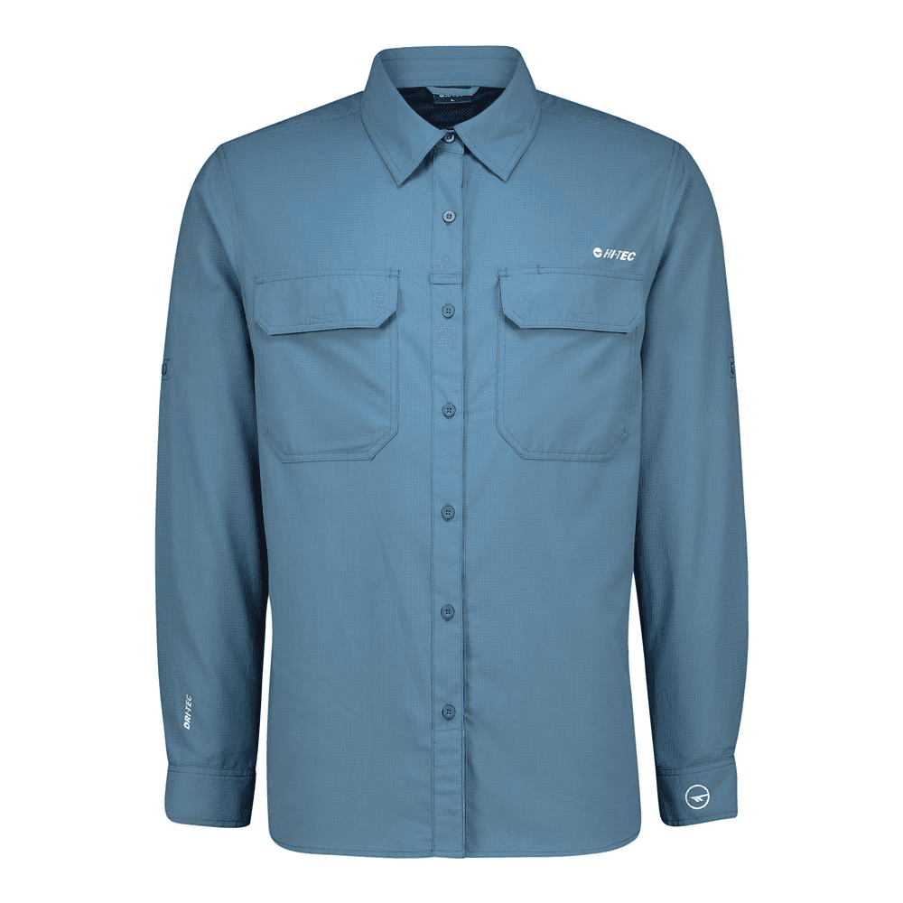 Hi-Tec Mens Bush Long Sleeve Shirt - Sea Blue