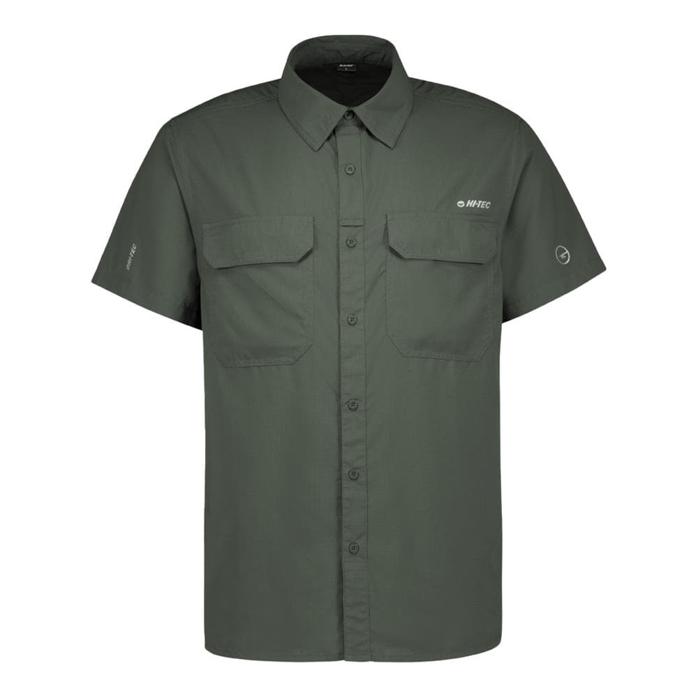 Hi-Tec Mens Bush Short Sleeve Shirt - Black Olive