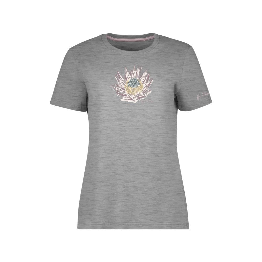 Ladies King Protea Tee - Grey Melange