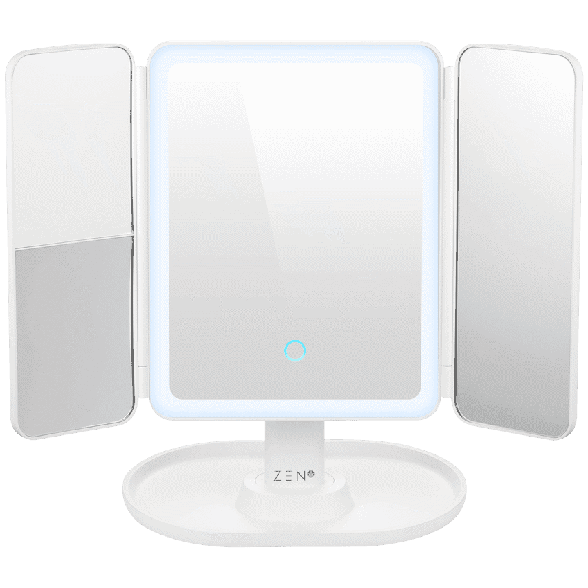 ZEN Selene Series Detachable Trifold Makeup Mirror - White