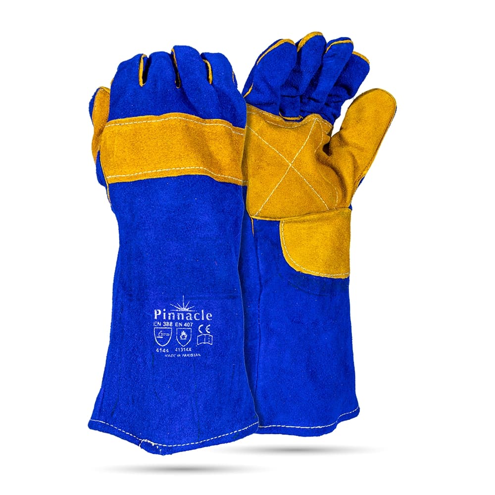 Blue Lined Yellow Palm Welding Glove 8 - Pack Of 12 Pairs