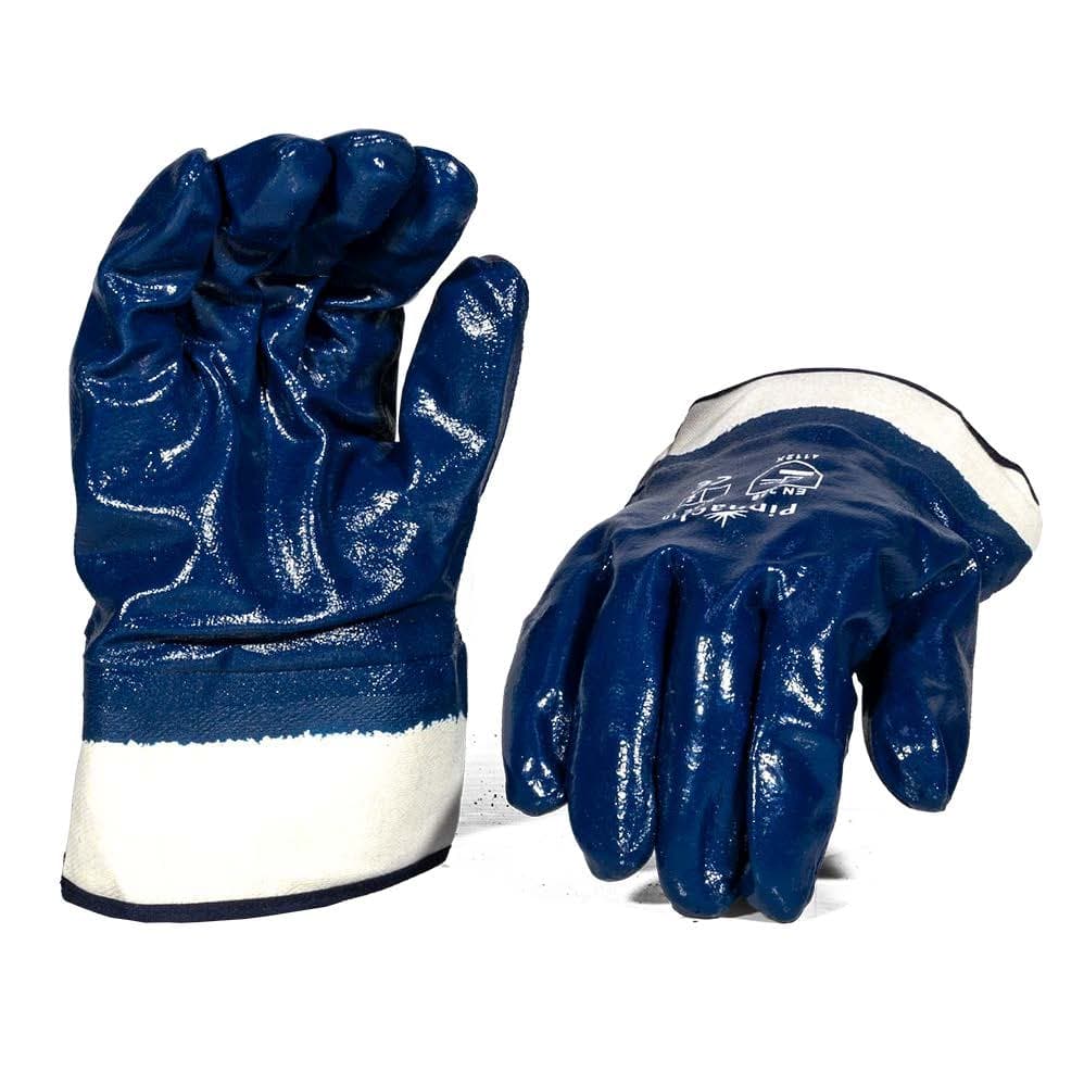 Blue Nitrile Glove Safety Cuff Size 10 - Pack Of 12 Pairs