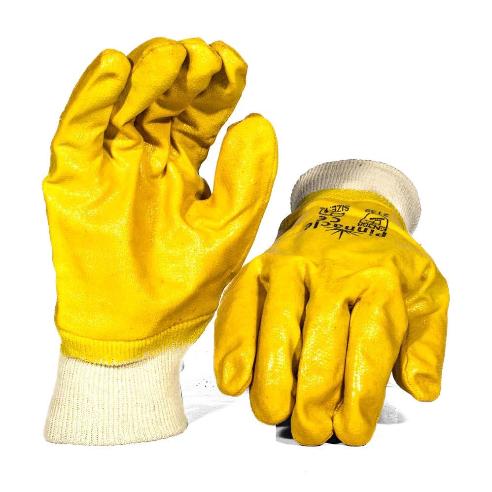 Yellow Nitrile Knit Wrist Glove Size 10 - Pack Of 12 Pairs
