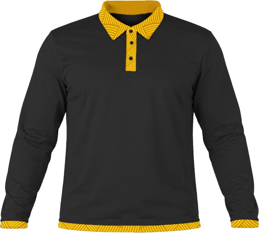 19Ten Kiddies Golf Shirt, Fitted Long Sleeve, Reverse Birdseye