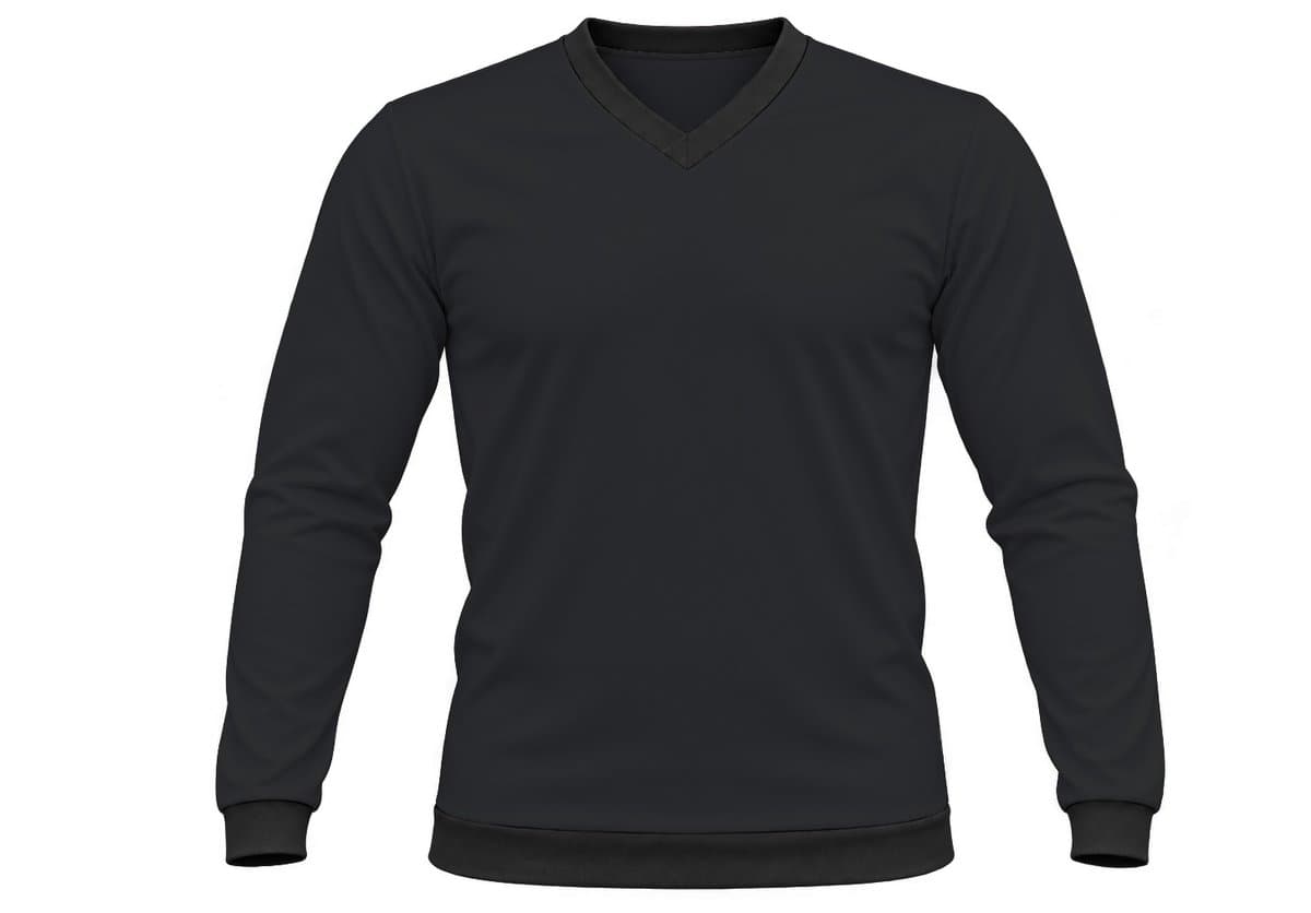 +27 Kiddies V-Neck T-shirt, Fitted Long Sleeve, Reverse Birdseye