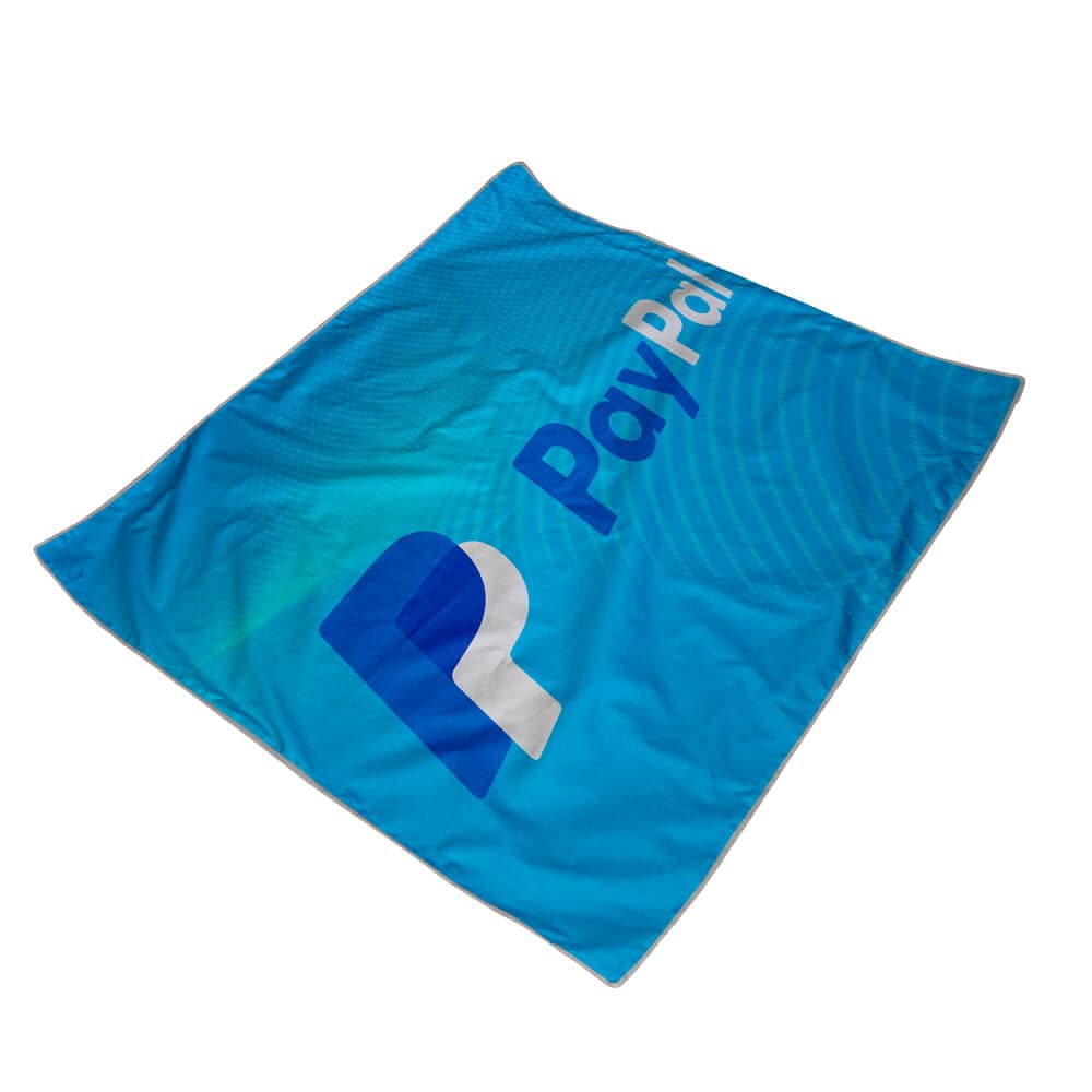 Lance Rose Quick Drying Picnic Blanket With Waterproof Backing S/S Print Binded With Personalised Branded Petersham Webbing