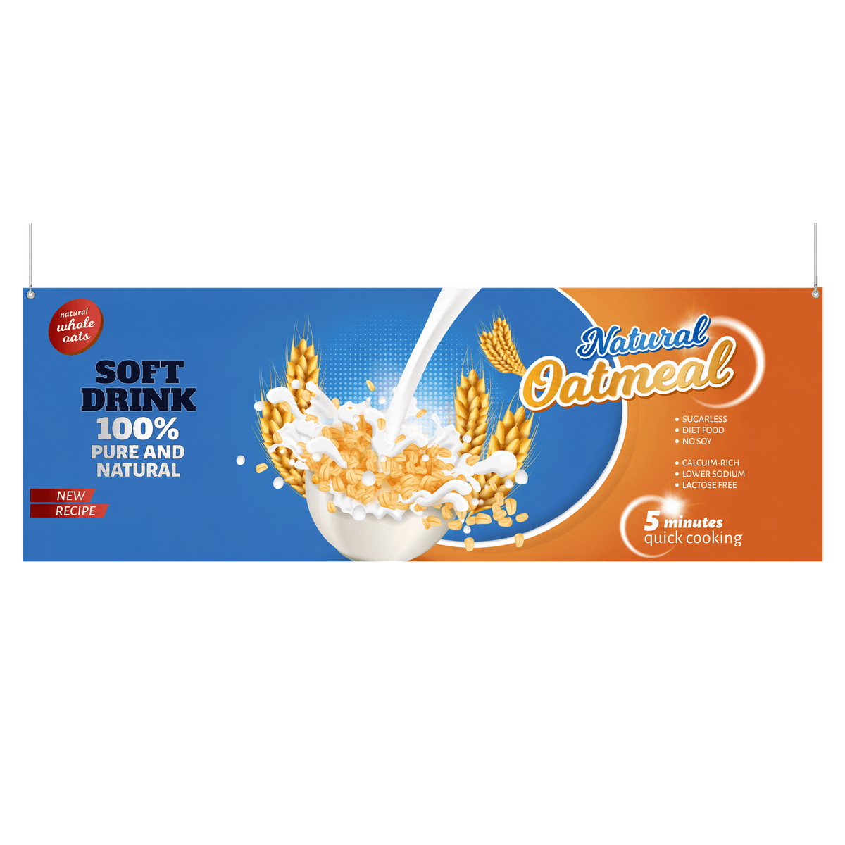 B.YOND LITHO Hanging Banner (Double Sided White & White) 3000 x 1100mm