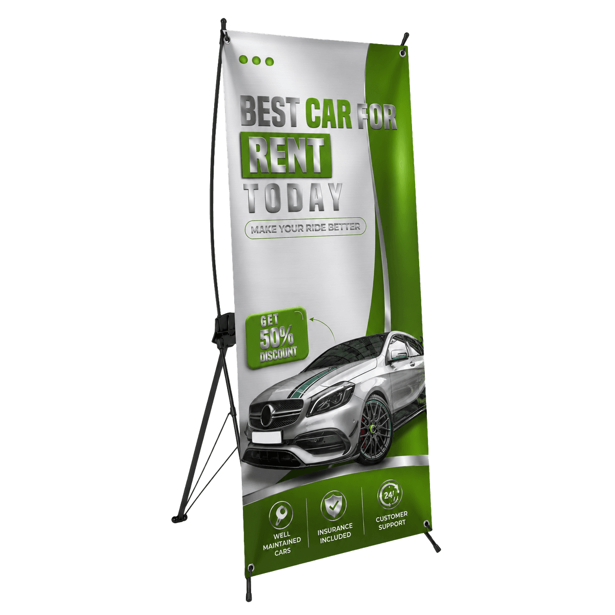 B.YOND LITHO X-Frame Banner (Single Sided Silver) 800 x 1800mm