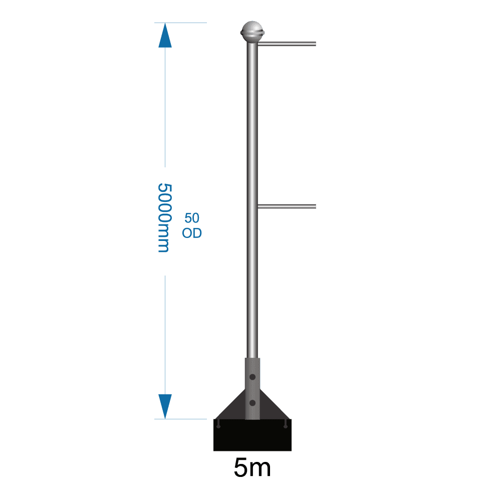 Bannerpole Roof 5m - 2 arm - Supply Only