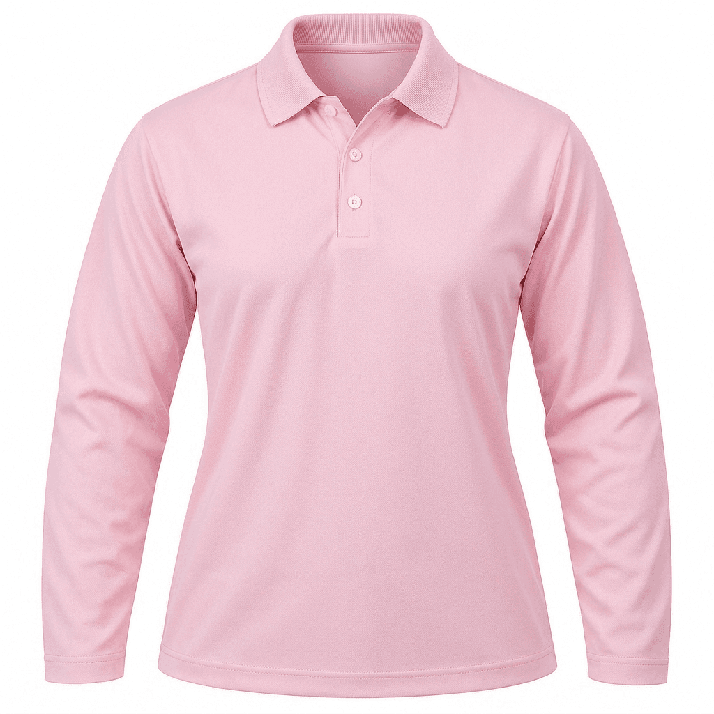 Ladies Harvard Golf Shirt, Fitted Long Sleeve, 180g Cotton, Knitted Collar