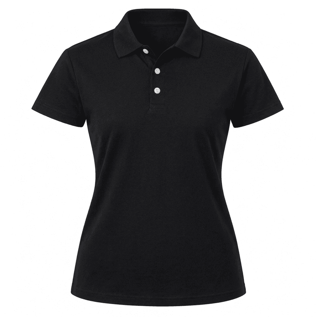 Ladies Oxford Golf Shirt, Fitted Short Sleeve, 160g Cotton, Self-Fabric Collar