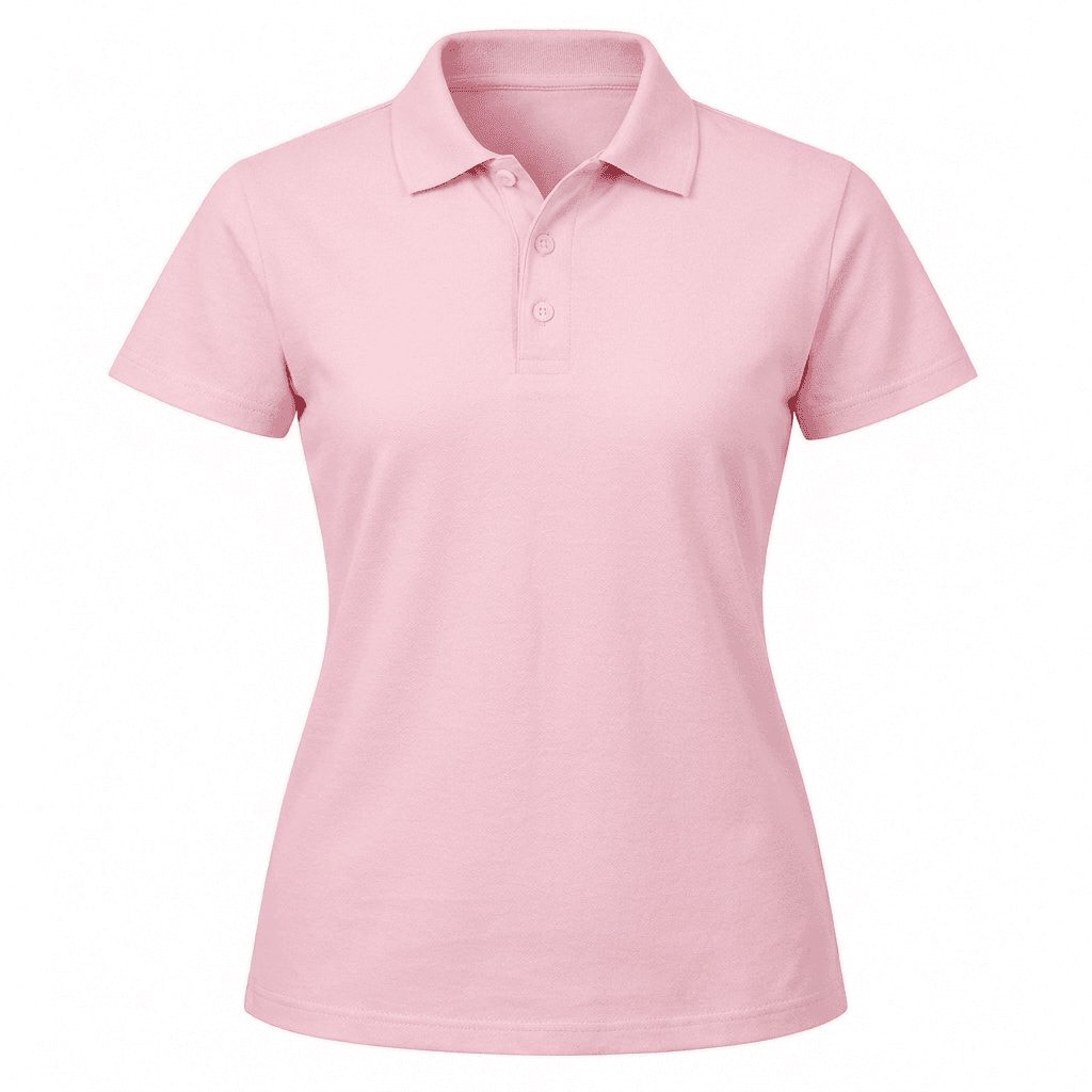 Ladies Stanford Golf Shirt, Fitted Short Sleeve, 180g Cotton, Self-Fabric Collar