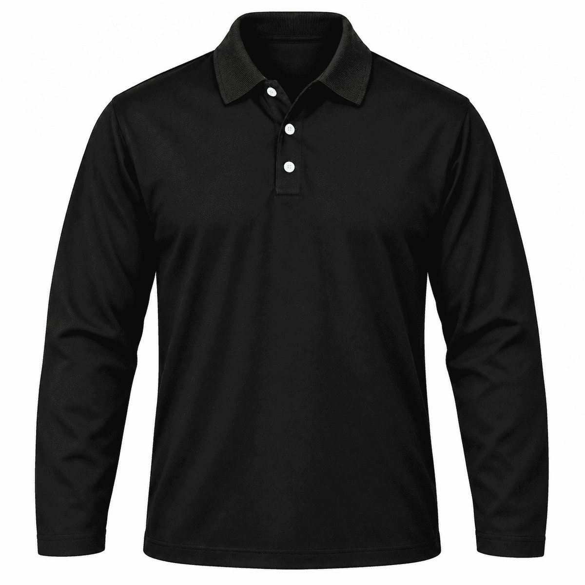 Men's Yale Golf Shirt, Fitted Long Sleeve, 160g Cotton, Knitted Collar
