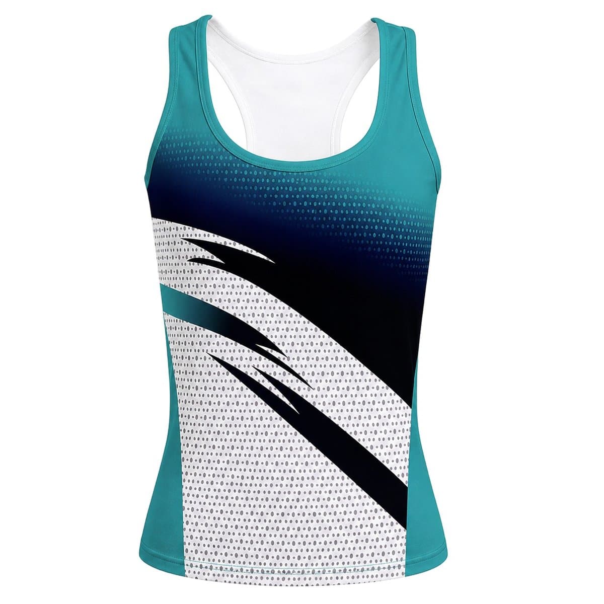Dye Sub Ladies Racer Back Vest, Reverse Birdseye