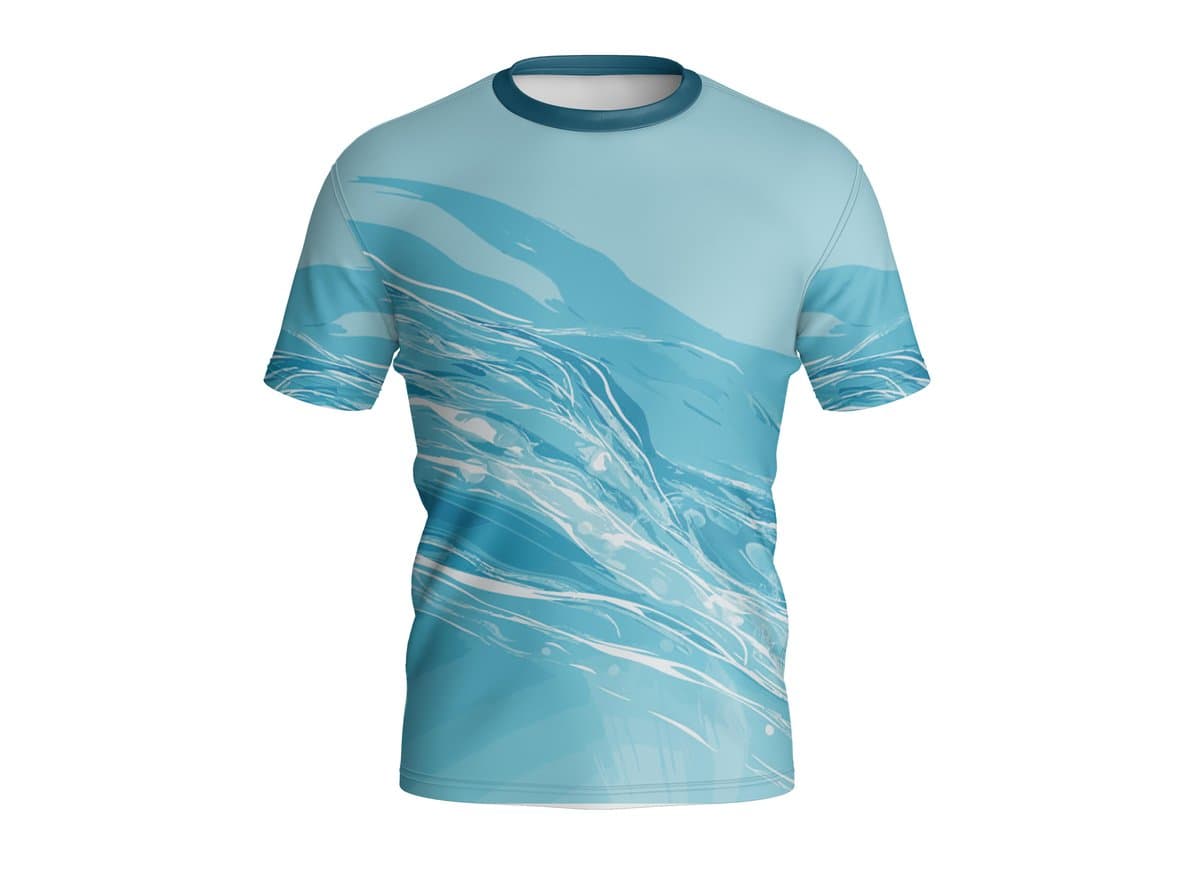Dye Sub Men's Crew Neck T-shirt, Fitted Short Sleeve, Birdseye