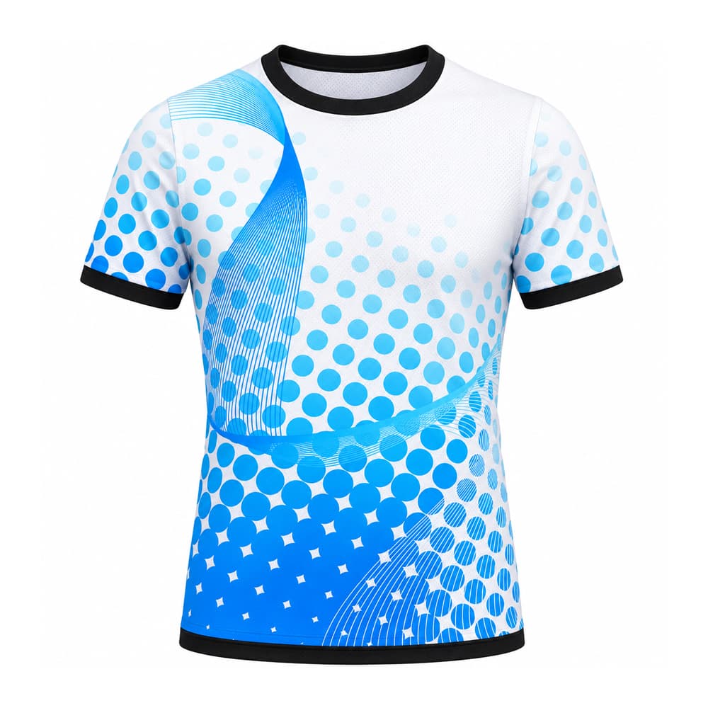 Dye Sub Men's Ringer Crew Neck T-shirt, Fitted Short Sleeve