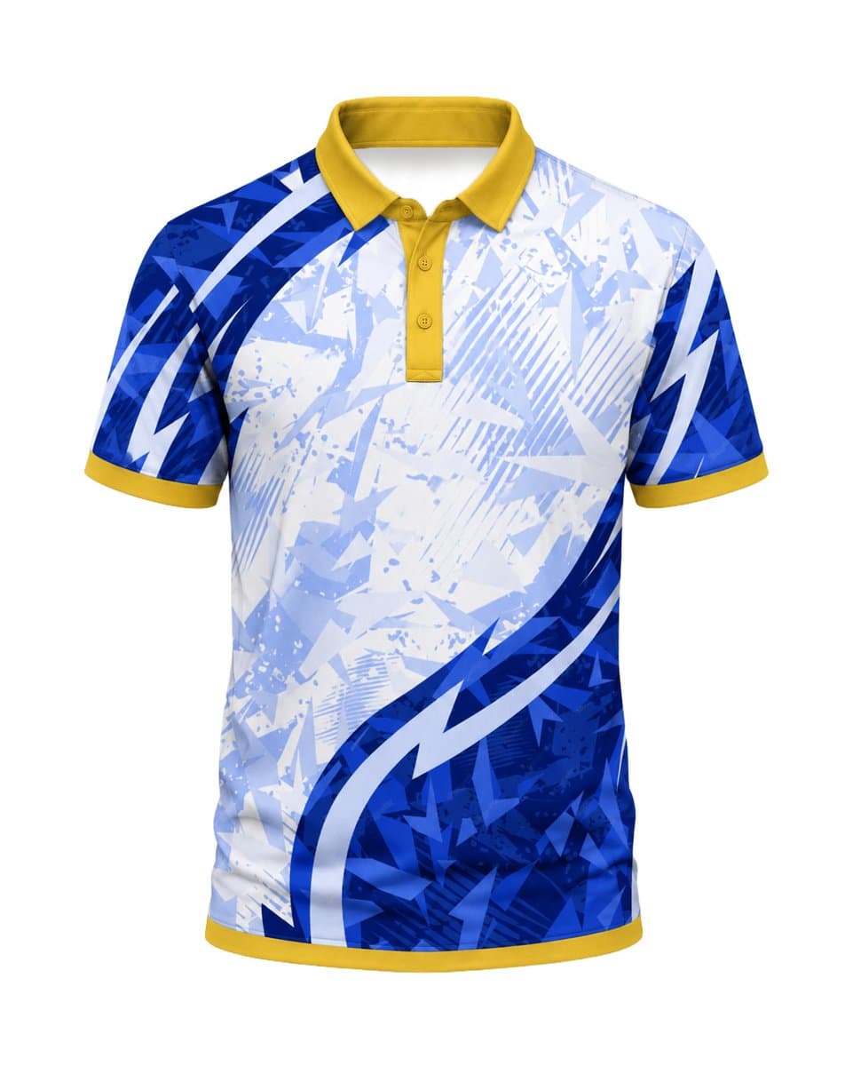 Dye Sub Men's Ringer Golf Shirt, Fitted Short Sleeve, Drop Needle
