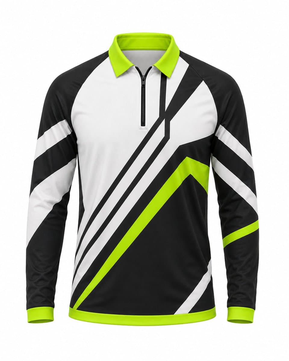 Dye Sub Men's Ringer Golf Shirt, Raglan Long Sleeve, Sport Tec
