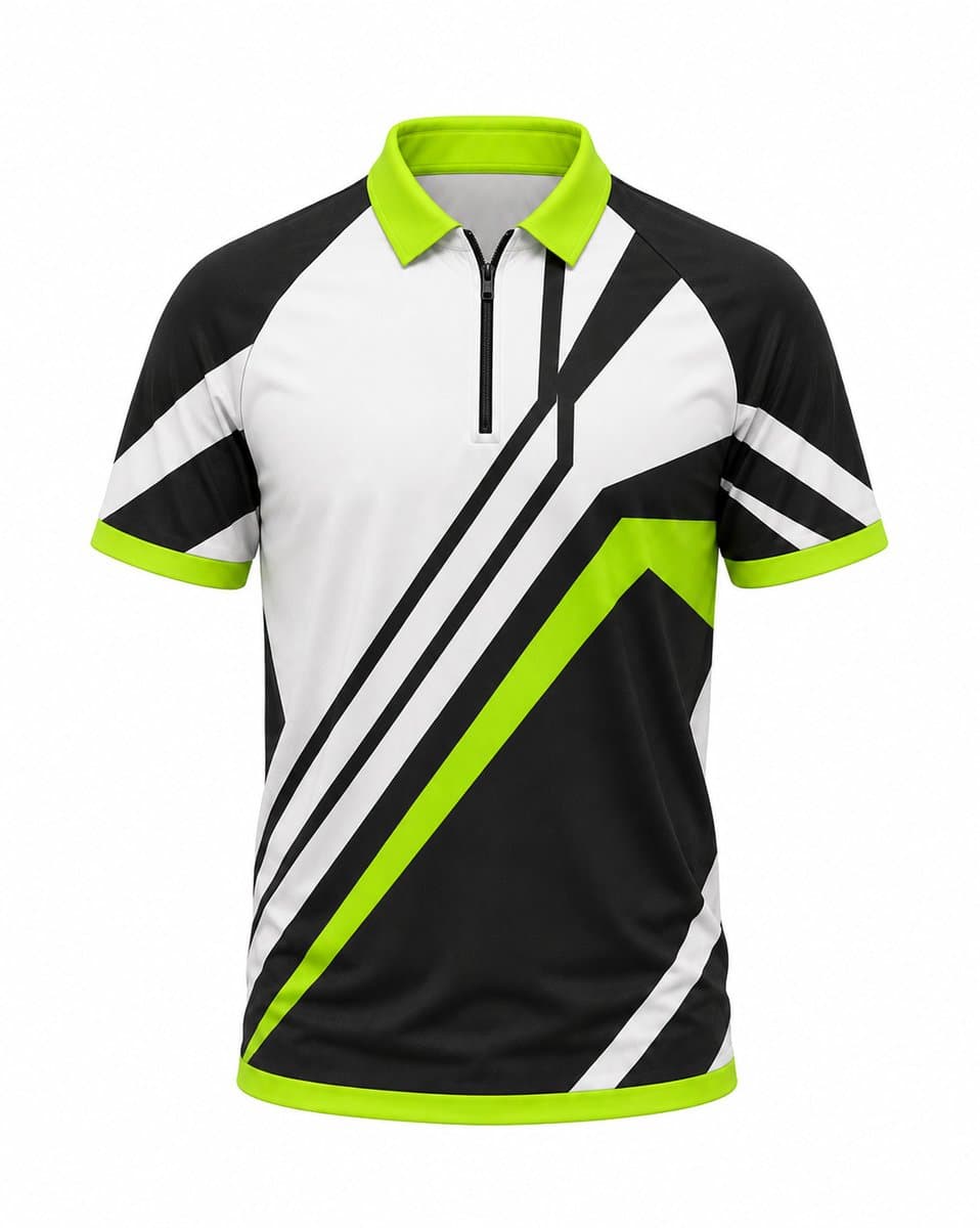 Dye Sub Men's Ringer Golf Shirt, Raglan Short Sleeve, Birdseye