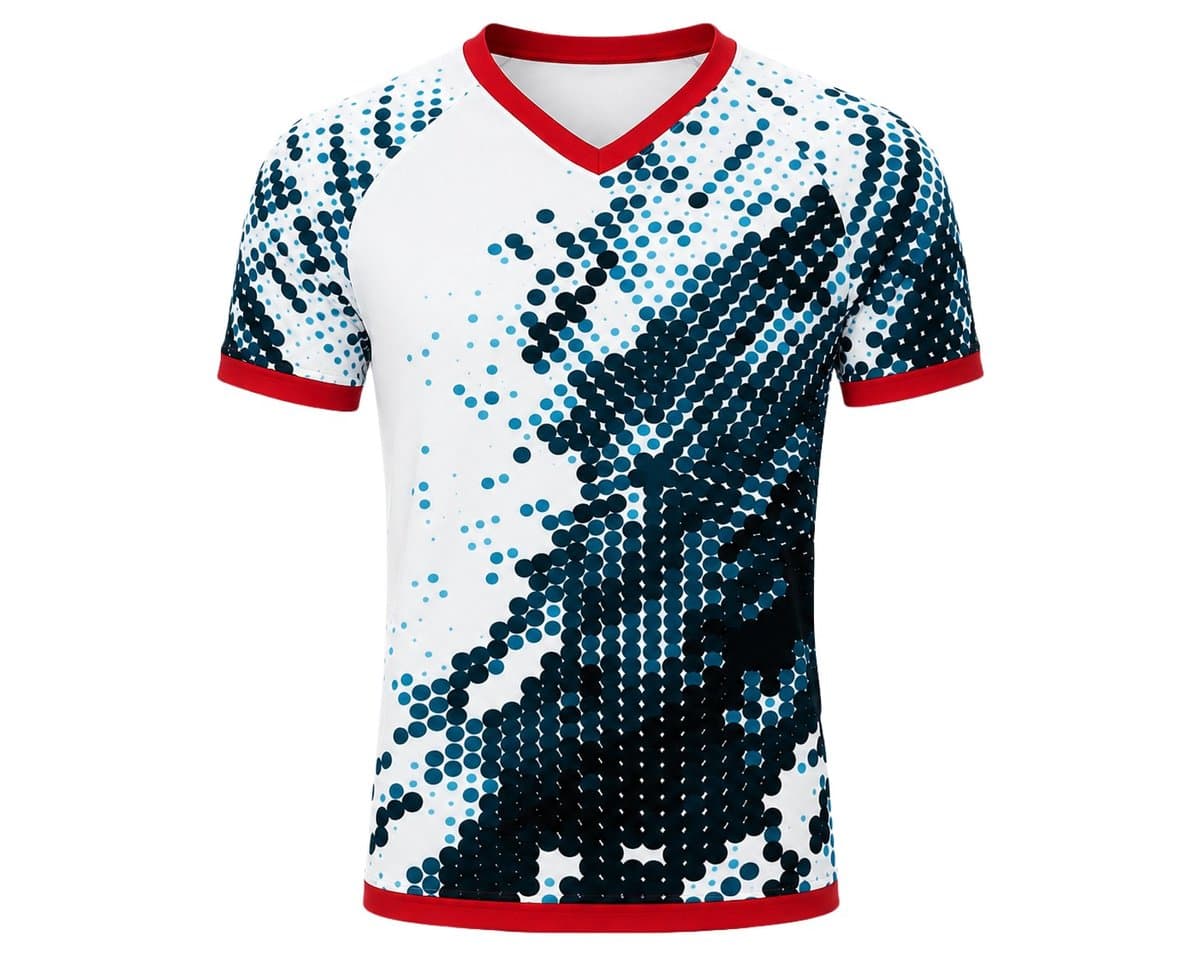 Dye Sub Men's Ringer V-Neck T-shirt, Raglan Short Sleeve, Sport Tec